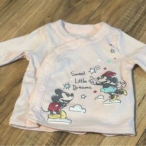 Disney Baby Mickey & Minnie Mouse Newborn‎ Top, Sweet Little Dreams, Pink